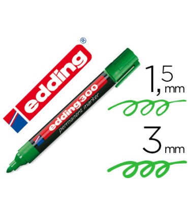 Rotulador edding marcador permanente 300 verde punta redonda 15 3 mm recargable