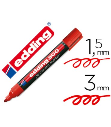 Rotulador edding marcador permanente 300 rojo punta redonda 15 3 mm recargable