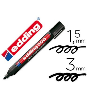 Rotulador edding marcador permanente 300 negro punta redonda 15 3 mm recargable