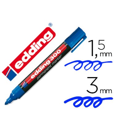 Rotulador edding marcador permanente 300 azul punta redonda 15 3 mm recargable