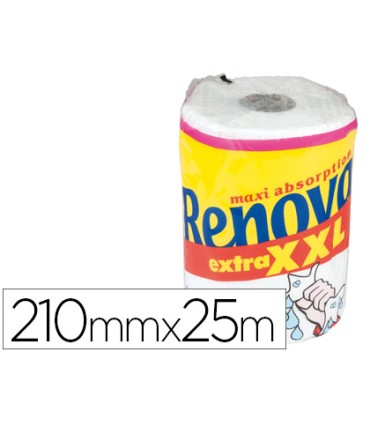 Papel de cocina renova jumbo ultra absorbente 42g m2 ancho 210mm largo 25m