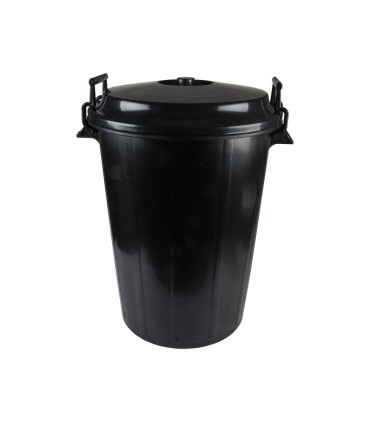 Cubo de basura con tapa negro 100 l para bolsas 85x105 cm