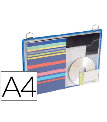 Funda para colgar tarifold din a4 anilla metalica formato horizontal pack de 5 unidades color azul