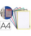 Funda para colgar tarifold din a4 anilla metalica ideal para pizarras de corcho pack de 5 unidades colores surtidos