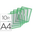 Funda para portacatalogo tarifold din a4 color verde pack de 10 unidades