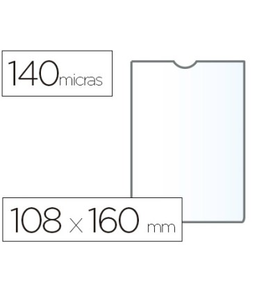 Funda portadocumento esselte plastico transparente 140 micras tamano 108x160 mm