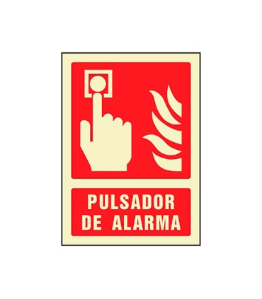 Pictograma syssa senal de pulsador de alarma en pvc fotoluminiscente 210x297 mm