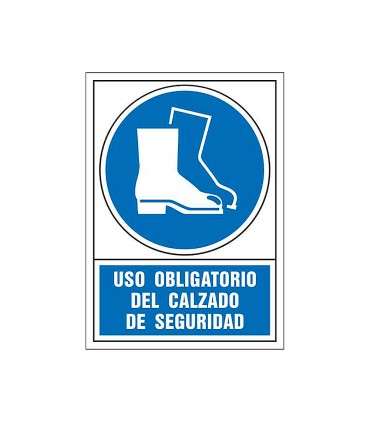 Pictograma syssa senal de obligacion uso obligatorio del calzado de seguridad en pvc 245x345 mm