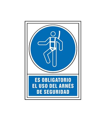 Pictograma syssa senal de obligacion es obligatorio el uso de arnes de seguridad en pvc 245x345 mm