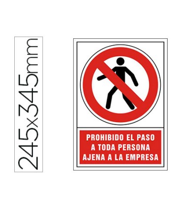 Pictograma syssa senal de prohibicion prohibido el paso a toda persona ajena a la empresa en pvc 245x345 mm