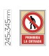 Pictograma syssa senal de prohibicion prohibida la entrada en pvc 245x345 mm