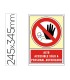 Pictograma syssa senal de prohibicion alto accesible solo a personal autorizado en pvc 245x345 mm