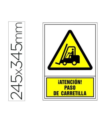 Pictograma syssa senal de advertencia atencion paso de carretilla en pvc 245x345 mm