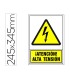 Pictograma syssa senal de advertencia atencion alta tension en pvc 245x345 mm