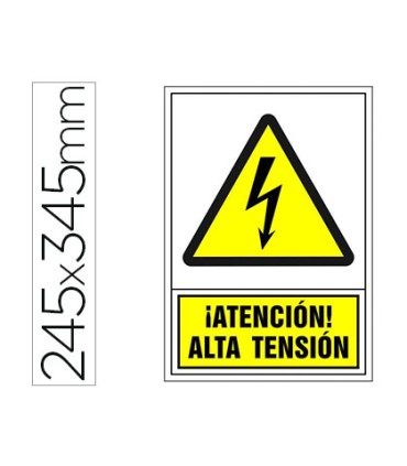 Pictograma syssa senal de advertencia atencion alta tension en pvc 245x345 mm