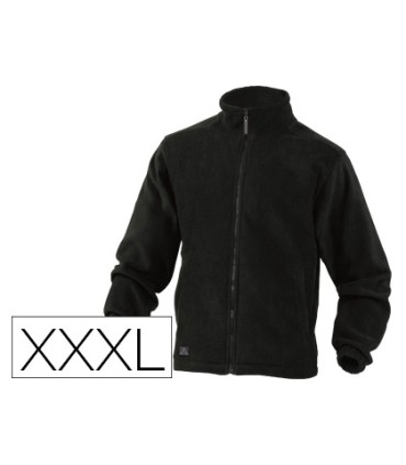 Chaqueta deltaplus polar con cremallera 2 bolsillos color negro talla 3xl