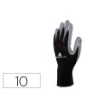 Guantes deltaplus de punto poliester palma de nitrilo especial para mecanica grasas aceites negro-gris talla 10