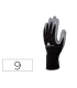 Guantes deltaplus de punto poliester palma de nitrilo especial para mecanica grasas aceites negro gris talla 9