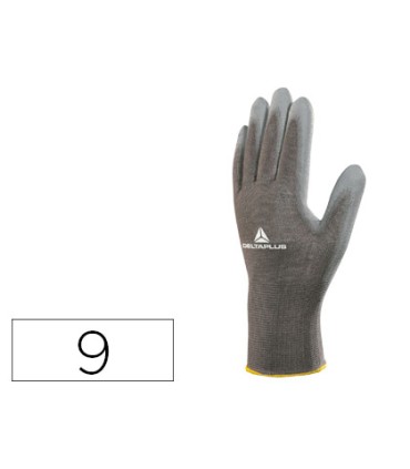 Guantes deltaplus poliester antideslizante lavable especial para manipulacion y manutencion gris talla 9