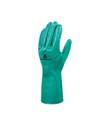 Guantes deltaplus tratado en nitrilo flocado de algodon especial para trabajos con liquidos quimicos talla 11