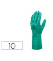 Guantes deltaplus tratado en nitrilo flocado de algodon especial para trabajos con liquidos quimicos talla 10