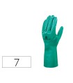 Guantes deltaplus tratado en nitrilo flocado de algodon especial para trabajos con liquidos quimicos talla 7