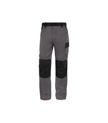 Pantalon de trabajo deltaplus cintura ajustable 5 bolsillos color gris verde talla xxl