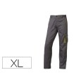 Pantalon de trabajo deltaplus cintura ajustable 5 bolsillos color gris verde talla xl