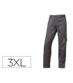 Pantalon de trabajo deltaplus cintura ajustable 5 bolsillos color gris verde talla 3xl