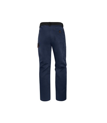 Pantalon de trabajo deltaplus cintura ajustable 5 bolsillos color azul naranja talla xxl