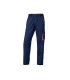 Pantalon de trabajo deltaplus cintura ajustable 5 bolsillos color azul naranja talla xxl