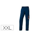 Pantalon de trabajo deltaplus cintura ajustable 5 bolsillos color azul naranja talla xxl