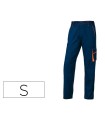 Pantalon de trabajo deltaplus cintura ajustable 5 bolsillos color azul naranja talla s