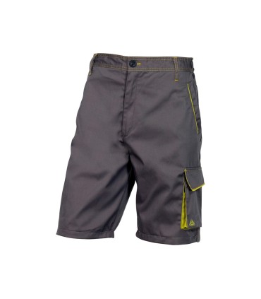 Pantalon de trabajo deltaplus bermuda cintura ajustable 5 bolsillos color gris verde talla m