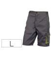 Pantalon de trabajo deltaplus bermuda cintura ajustable 5 bolsillos color gris verde talla l