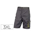 Pantalon de trabajo deltaplus bermuda cintura ajustable 5 bolsillos color gris verde talla 3xl