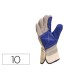 Guantes deltaplus docker serraje vacuno reforzado ideal para trabajos intensivo color gris azul talla 10