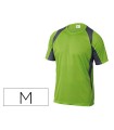 Camiseta deltaplus poliester manga corta cuello redondo tratamiento secado rapido color verde-gris talla m