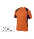 Camiseta deltaplus poliester manga corta cuello redondo tratamiento secado rapido color naranja marino talla