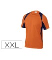 Camiseta deltaplus poliester manga corta cuello redondo tratamiento secado rapido color naranja-marino talla