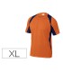 Camiseta deltaplus poliester manga corta cuello redondo tratamiento secado rapido color naranja marino talla xl