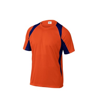 Camiseta deltaplus poliester manga corta cuello redondo tratamiento secado rapido color naranja marino talla m