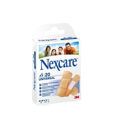 Tira protectora 3m nexcare para heridas y cortes plasticoimpermeable caja de 20 unidades diversos tamanos