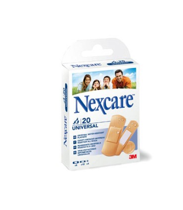 Tira protectora 3m nexcare para heridas y cortes plasticoimpermeable caja de 20 unidades diversos tamanos