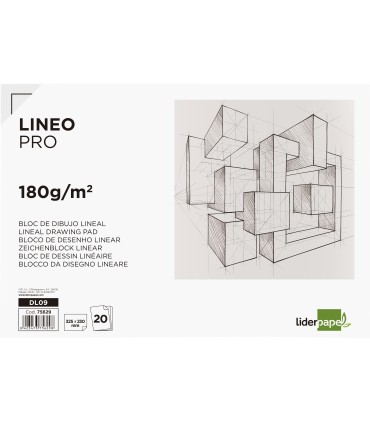 Bloc dibujo liderpapel lineal encolado 230x325mm 20 hojas 180 gr m2 con recuadro