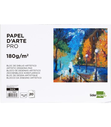 Bloc dibujo liderpapel artistico encolado 230x325mm 20 hojas 180 g m2 sin recuadro