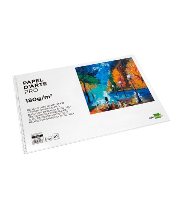 Bloc dibujo liderpapel artistico espiral 460x325mm 20 hojas 180gr m2 sin recuadro perforado