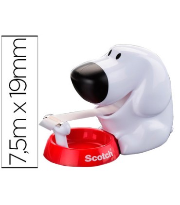 Portarrollo sobremesa scotch doggy c31 de 19mm x89 mt incluye rollo de cinta magic