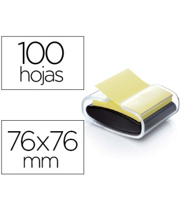 Soporte bloc de notas adhesivas quita y pon post it super sticky z notes color negro con 1 bloc 76x76 mm