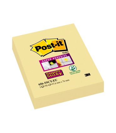 Bloc de notas adhesivas quita y pon post it super sticky 51x78 mm con 90 hojas amarillo canario